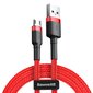 Baseus USB Kabelis Durable Nylon Braided Wire Usb / Micro Usb Qc3.0 2.4A 1M raudonas CAMKLF-B09 kaina ir informacija | Laidai telefonams | pigu.lt