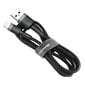 Kabelis Baseus USB Durable Nylon Braided Wire USB / Lightning Qc3.0 2.4A 0,5m, juodas/pilkas kaina ir informacija | Laidai telefonams | pigu.lt