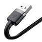 Kabelis Baseus USB Durable Nylon Braided Wire USB / Lightning Qc3.0 2.4A 0,5m, juodas/pilkas kaina ir informacija | Laidai telefonams | pigu.lt