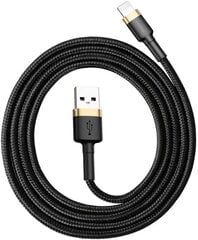 Кабель Baseus USB Durable Nylon Braided Wire Usb / Lightning Qc3.0 2.4A  1м, черный/золотой CALKLF-BV1 цена и информация | Кабели для телефонов | pigu.lt