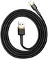 Kabelis Baseus USB Durable Nylon Braided Wire Usb / Lightning Qc3.0 2.4A 1m, juodas/auksinis CALKLF-BV1 kaina ir informacija | Laidai telefonams | pigu.lt