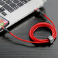 Kabelis Baseus USB Durable Nylon Braided Wire Usb / Lightning Qc3.0 1.5A 2m, raudonas CALKLF-C09 kaina ir informacija | Laidai telefonams | pigu.lt