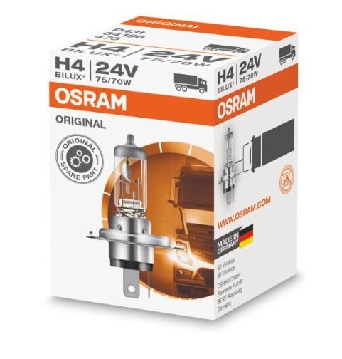 Automobilinė lemputė Osram Original H4, 24V, 1 vnt. kaina ir informacija | Automobilių lemputės | pigu.lt