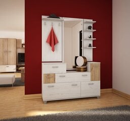 Комплект мебели для прихожей Grand, белый/светло-коричневый цена и информация | Комплекты в прихожую | pigu.lt