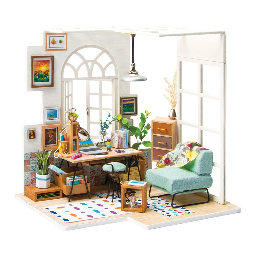 Miniatiūrinis darbo kambarys "SOHO time", su LED apšvietimu, Colorino Hobby цена и информация | Lavinamieji žaislai | pigu.lt