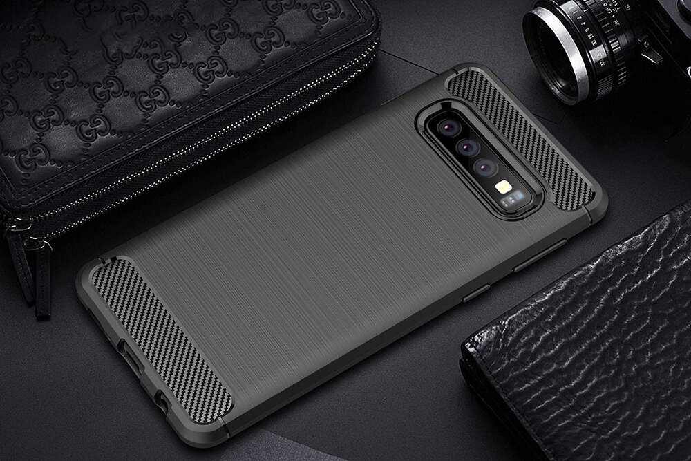 Dėklas Carbon skirtas Huawei P30 Pro, juoda цена и информация | Telefono dėklai | pigu.lt