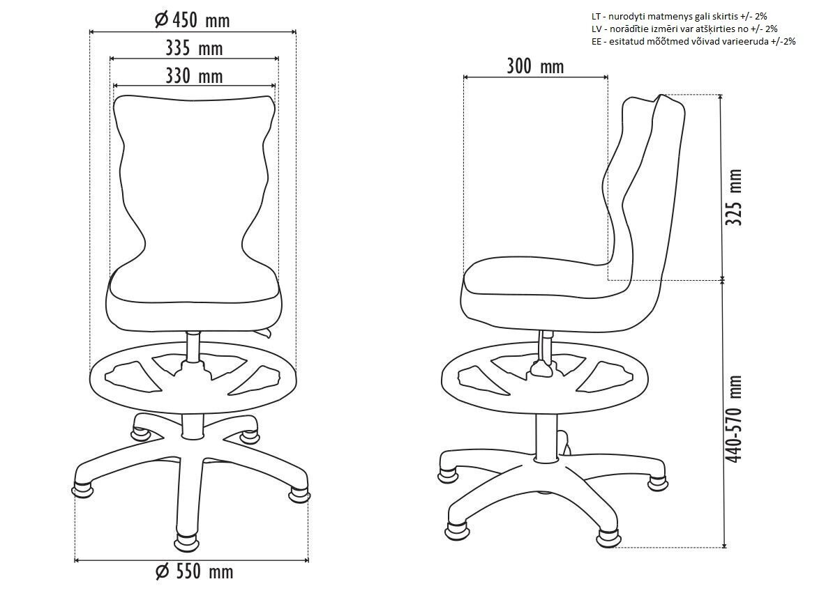 Ergonomiška vaikiška kėdė Petit AB3, raudona/balta цена и информация | Biuro kėdės | pigu.lt