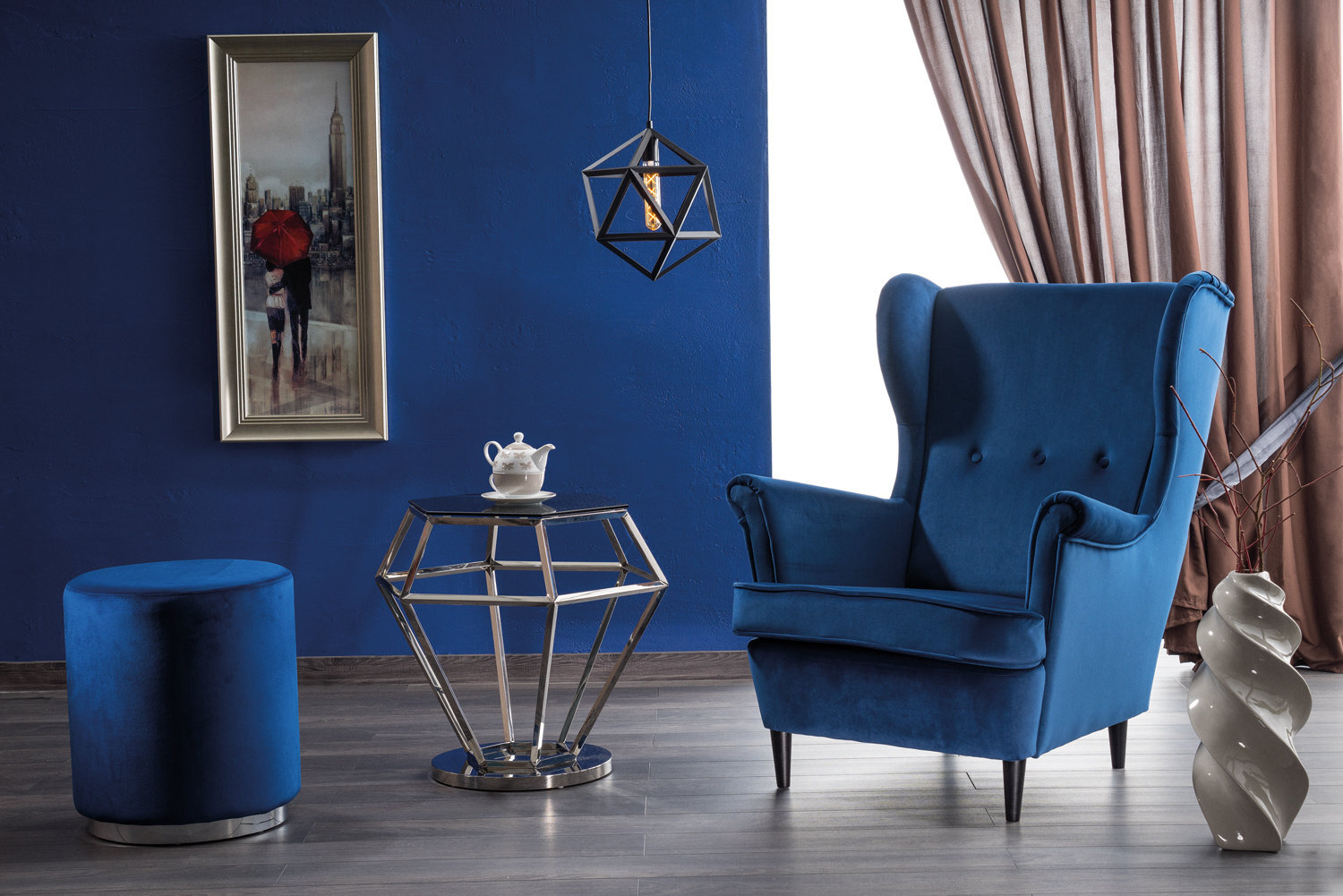 Fotelis Signal Meble Lord, mėlynas kaina ir informacija | Svetainės foteliai | pigu.lt