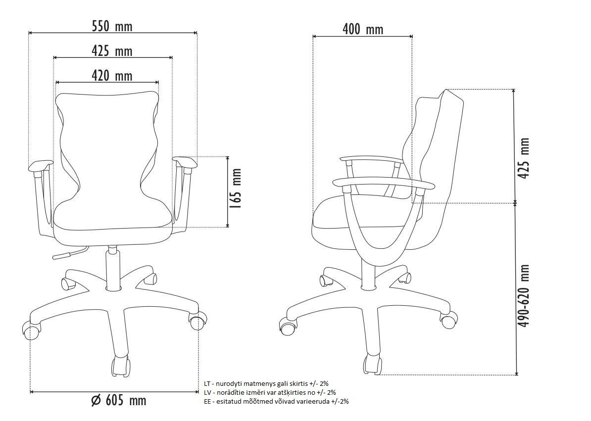 Ergonomiška vaikiška kėdė Petit BA6, raudona/balta kaina ir informacija | Biuro kėdės | pigu.lt