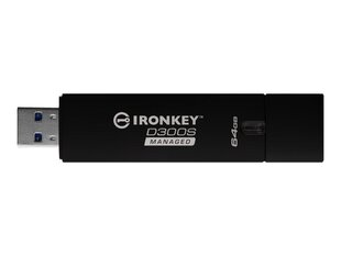 KINGSTON 64GB D300SM AES 256 XTS Enc USB kaina ir informacija | USB laikmenos | pigu.lt