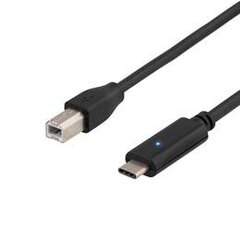 Deltaco, USB-C/USB-B, 1 m kaina ir informacija | Kabeliai ir laidai | pigu.lt