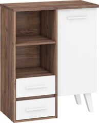 Шкафчик Nordis 1D2S, коричневый/белый цена и информация | Шкафчики в гостиную | pigu.lt