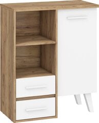 Шкафчик Nordis 1D2S, светло-коричневый/белый цена и информация | Шкафчики в гостиную | pigu.lt