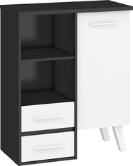 Шкафчик Nordis 1D2S, черный/белый цена и информация | Шкафчики в гостиную | pigu.lt
