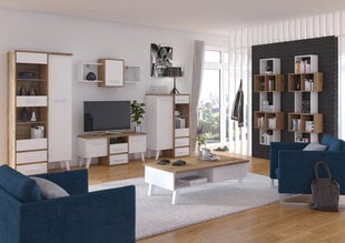 Столик RTV Nordis 3D, светло коричневый/белый цена и информация | Тумбы под телевизор | pigu.lt