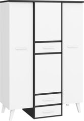 Шкаф Nordis 3D2S, черный/белый цена и информация | Шкафы | pigu.lt