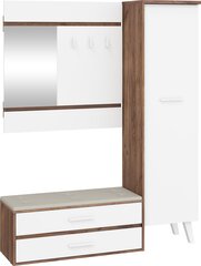 Комплект мебели для прихожей Nordis, коричневый/белый цена и информация | Комплекты в прихожую | pigu.lt