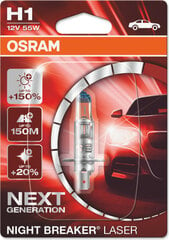 Automobilinė lemputė Osram Night Breaker Laser (Next Generation) H1, 1 vnt. kaina ir informacija | Automobilių lemputės | pigu.lt