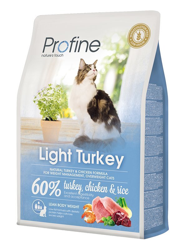 Profine Cat antsvorio turinčioms katėms Light Turkey, 2 kg kaina ir informacija | Sausas maistas katėms | pigu.lt
