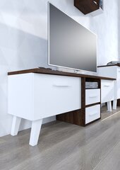 TV staliukas Nordis 2D2S, tamsiai rudas/baltas kaina ir informacija | TV staliukai | pigu.lt