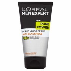 Скраб для кожи лица с черным углем для мужчин L'Oreal Paris Men Expert Pure Charcoal 100 мл цена и информация | Средства для очищения лица | pigu.lt