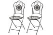 2-jų sulankstomų lauko kėdžių komplektas 4 Living Mosaik, juodas kaina ir informacija | Lauko kėdės, foteliai, pufai | pigu.lt