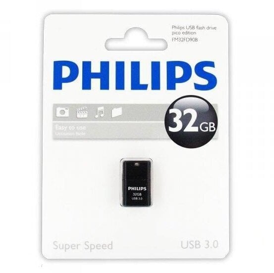 USB flash Philips 32GB USB 3.0 Pico Edition Black FM32FD90B/10 kaina ir informacija | USB laikmenos | pigu.lt