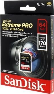 SanDisk Extreme Pro SDXC UHS-I 64 GB kaina ir informacija | Atminties kortelės fotoaparatams, kameroms | pigu.lt