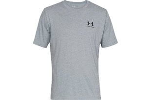 Sportiniai marškinėliai vyrams UA Sportstyle Left Chest SS M 1326799 - gray (45585), pilki kaina ir informacija | Sportinė apranga vyrams | pigu.lt