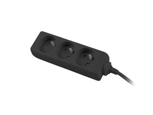 Lanberg Удлинитель 1,5м, черный, 3 розетки, медный кабель цена и информация | Удлинители | pigu.lt