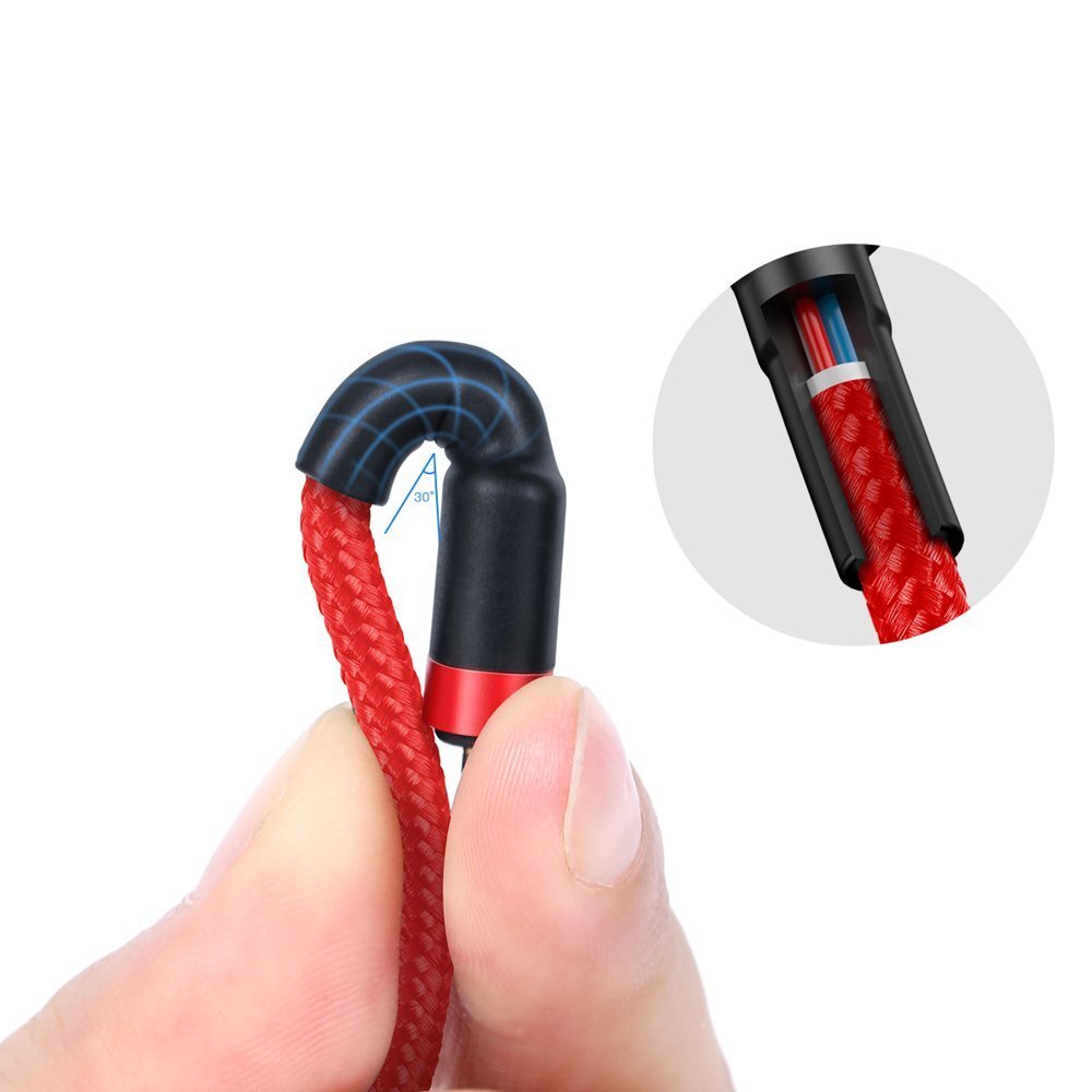 Baseus kabelis 1 m USB-C, Raudona kaina ir informacija | Laidai telefonams | pigu.lt