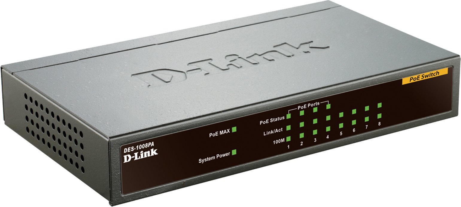 D-Link DES-1008PA kaina ir informacija | Maršrutizatoriai (routeriai) | pigu.lt