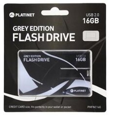 Platinet PMFNC16G Name Card GREY EDITION 16GB USB 2.0 Флеш Память черный цена и информация | USB накопители | pigu.lt