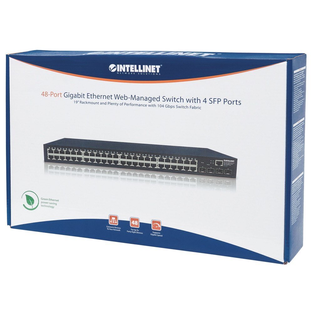 Valdomas 48 prievadų jungiklis Intellinet Gigabit RJ45 4x SFP kaina ir informacija | Komutatoriai (Switch) | pigu.lt