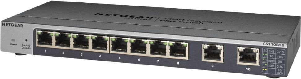 Switch de Sobremesa Netgear GS110EMX-100PES 10 x RJ45 50 Gbps цена и информация | Komutatoriai (Switch) | pigu.lt