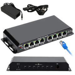 Extralink Kratos PoE jungiklis, 7x Gigabit PoE, 1x Uplink RJ45, 60W, juoda kaina ir informacija | Maršrutizatoriai (routeriai) | pigu.lt