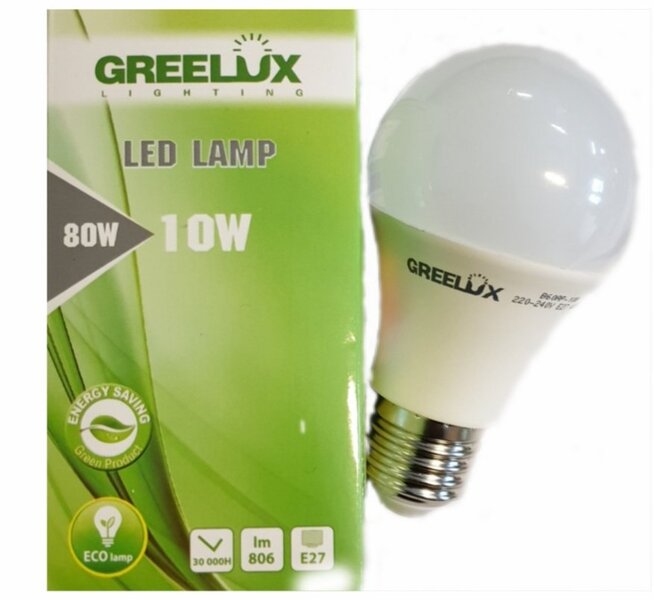 LED lemputė A60 10W E27 4000K 220-240V Greelux kaina | pigu.lt