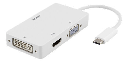 Deltaco USBC-HDMI15, USB-C/HDMI/DVI/VGA цена и информация | Adapteriai, USB šakotuvai | pigu.lt