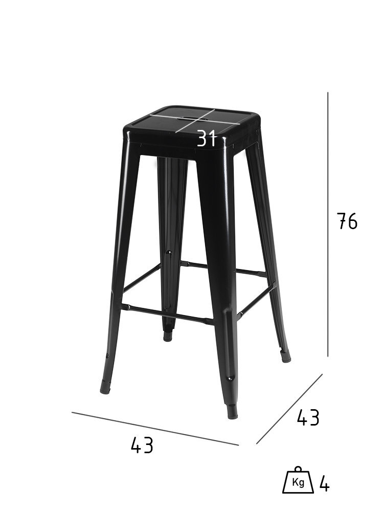 4-ių baro kėdžių komplektas FurnHouse Korona, juodas kaina ir informacija | Virtuvės ir valgomojo kėdės | pigu.lt
