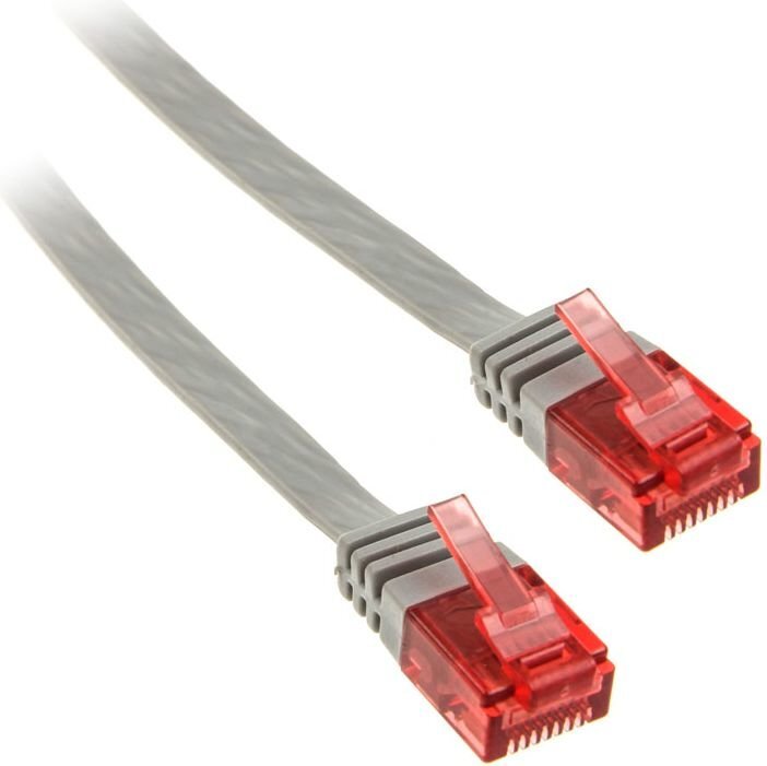 InLine 1m - kabel sieciowy U/UTP - 1000 Mbit - Cat.6 - RJ45 - szary (71601) kaina ir informacija | Kabeliai ir laidai | pigu.lt