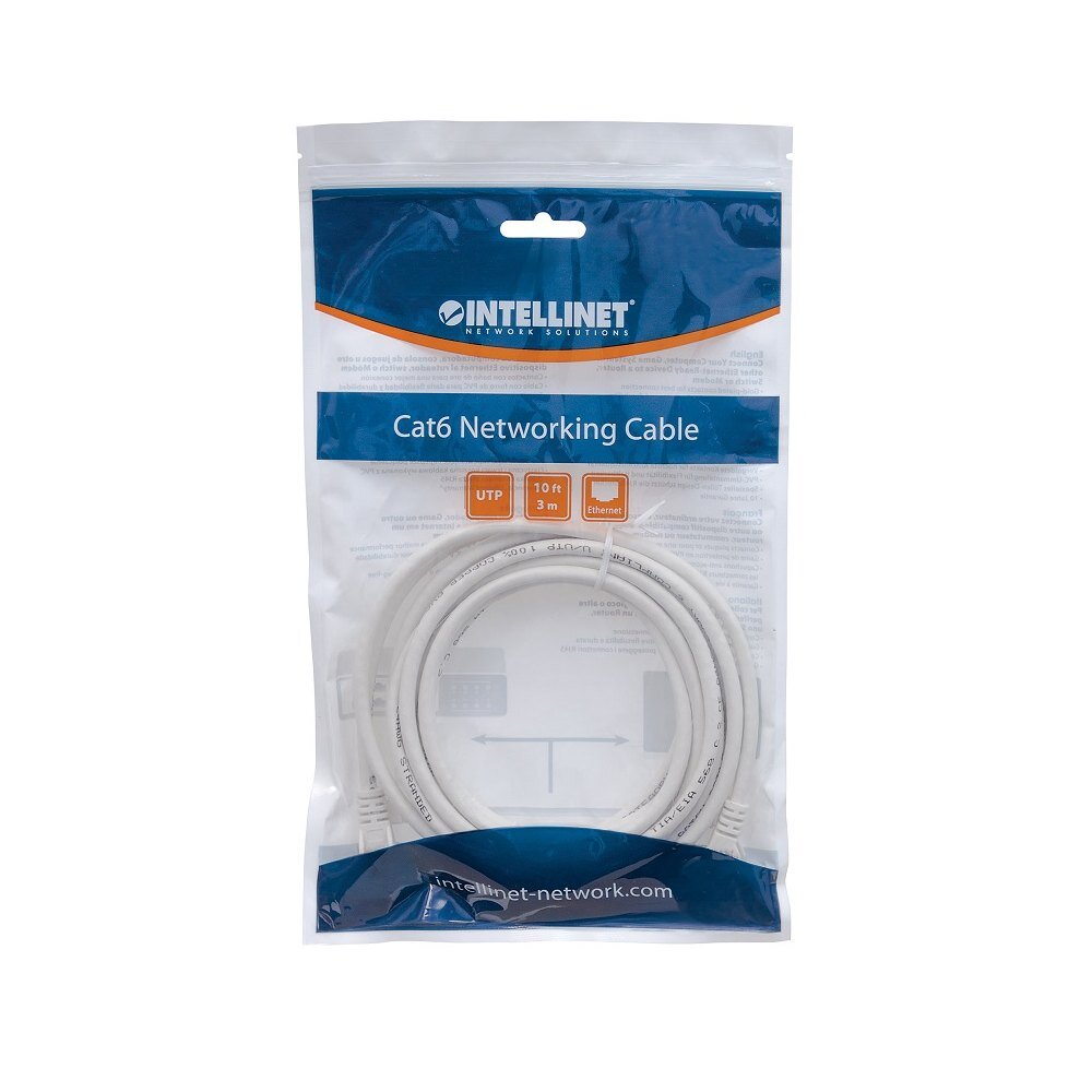 Tinklo kabelis Intellinet Patch Cord Cat6 UTP, 2 m, baltas kaina ir informacija | Kabeliai ir laidai | pigu.lt