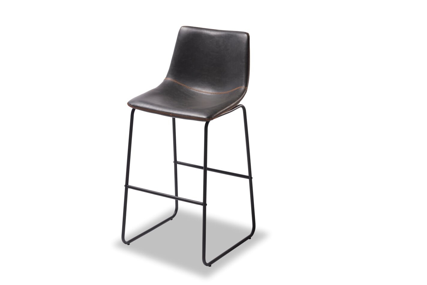 2-jų baro kėdžių komplektas FurnHouse Indiana, juodas kaina ir informacija | Virtuvės ir valgomojo kėdės | pigu.lt