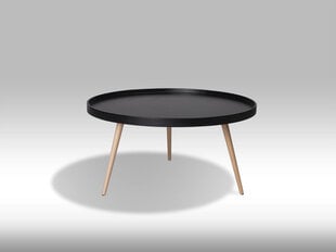 Staliukas FurnHouse Opus, 90x90 cm, juodas kaina ir informacija | Kavos staliukai | pigu.lt