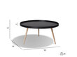 Staliukas FurnHouse Opus, 90x90 cm, juodas kaina ir informacija | Kavos staliukai | pigu.lt