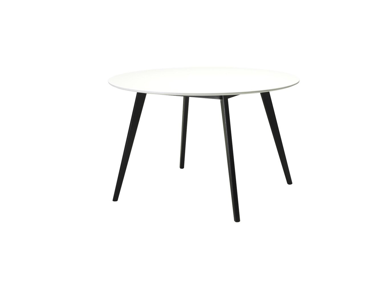 Stalas FurnHouse Life, 120x120 cm, baltas/juodas kaina ir informacija | Virtuvės ir valgomojo stalai, staliukai | pigu.lt