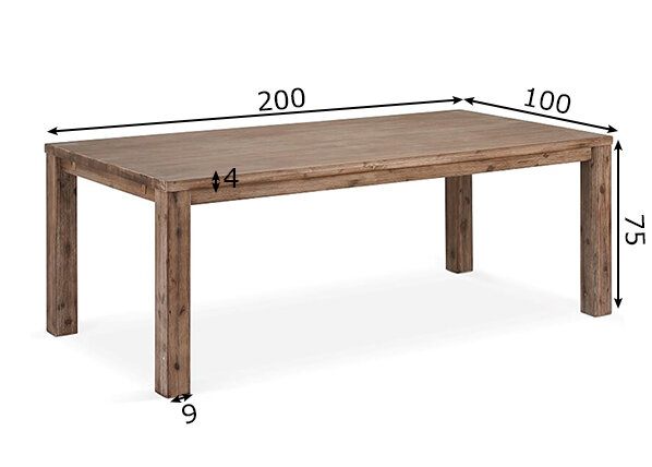 Stalas FurnHouse Alaska, 200 cm, rudas kaina ir informacija | Virtuvės ir valgomojo stalai, staliukai | pigu.lt