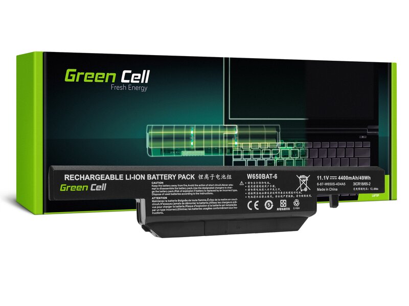 Green Cell Laptop Battery W650BAT-6 Clevo W650 W650SC W650SF W650SH W650SJ W650SR W670 W670SJQ W670SZQ1