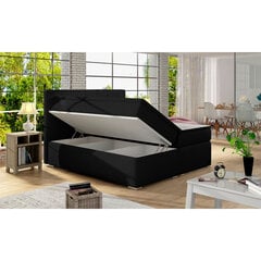 Кровать NORE Alice, 140x200 см, гобелен, черная цена и информация | Кровати | pigu.lt