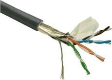 Lynx CS Kabel instalacyjny, Cat5E, drut, PVC, 305m (LX-SLD-FTP5E-OUT-BK) цена и информация | Кабели и провода | pigu.lt