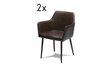 2-jų kėdžių komplektas FurnHouse Shiva, tamsiai rudas kaina ir informacija | Virtuvės ir valgomojo kėdės | pigu.lt